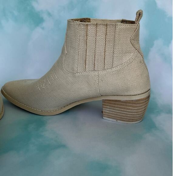 Band of Gypsies Women's Western Booties Natural Linen Color Size 9.5 Breathable - Picture 4 of 9